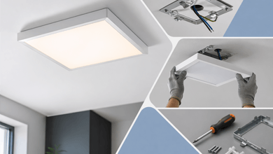 Особенности монтажа квадратных потолочных светильников