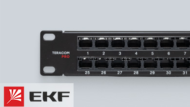 Новая патч-панель TERACOM на 48 разъемов RJ45 от EKF