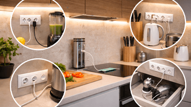 Розетки на кухне. Где и сколько нужно расположить?