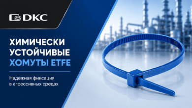 Химически устойчивые хомуты ETFE от DKC для агрессивных сред