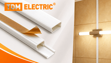 Новые самоклеящиеся кабель-каналы TDM ELECTRIC: монтаж без сверления и повреждения отделки
