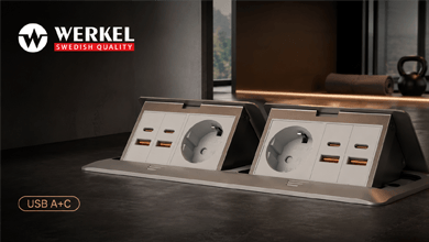USB A+C Werkel: компактная розетка для напольных лючков и рабочих зон