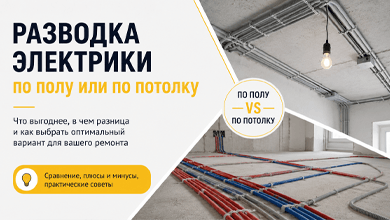 Разводка электрики по полу или по потолку: что выгоднее