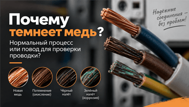 Почему темнеет медь и опасно ли это для проводки