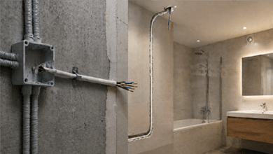 Процесс подвода электропроводки в ванную комнату