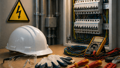 Основные пункты техники безопасности при  электромонтажных работах