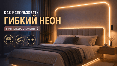 Как использовать гибкий неон в интерьере спальни