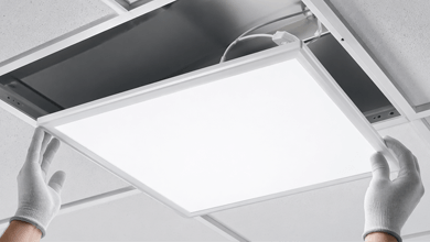 Установка светодиодного светильника 595*595