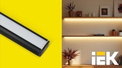 Чёрный алюминиевый профиль IEK для LED-ленты — стильно, надежно, функционально