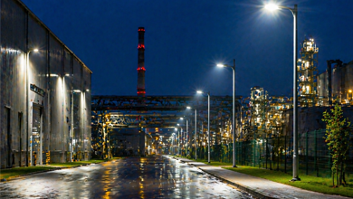 Правильное освещение заводских территорий