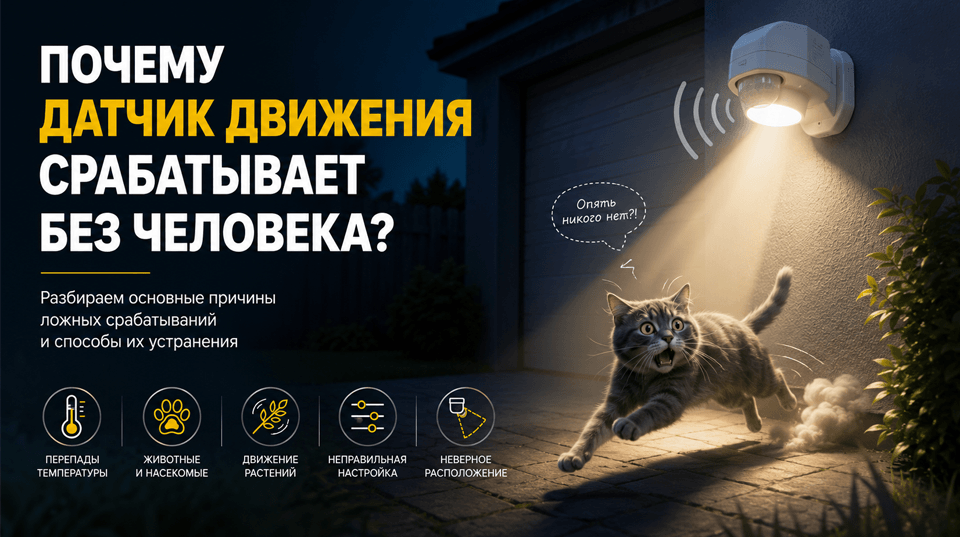 Почему датчик движения срабатывает без человека: основные причины и способы устранения