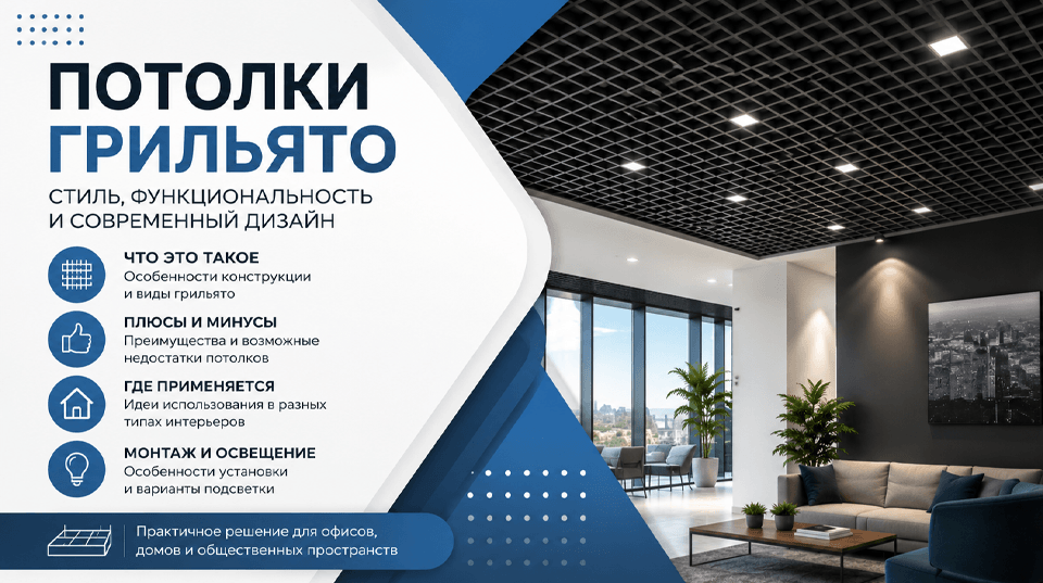 Потолки грильято: стильное решение для современных интерьеров