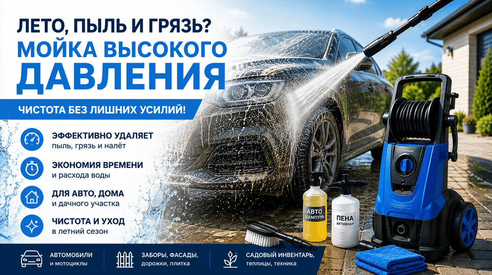 Летняя пыль не проблема: выбираем мойку высокого давления