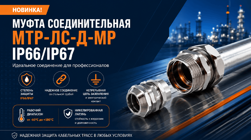 Новинка в ассортименте: соединительная муфта МТР-ЛС-Д-МР IP66/IP67 от ГОФРОМАТИК