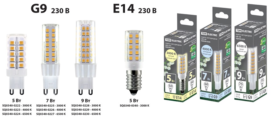 Светодиодные лампы G9 и E14 от TDM ELECTRIC Светодиодные лампы G9 и E14 от TDM ELECTRIC