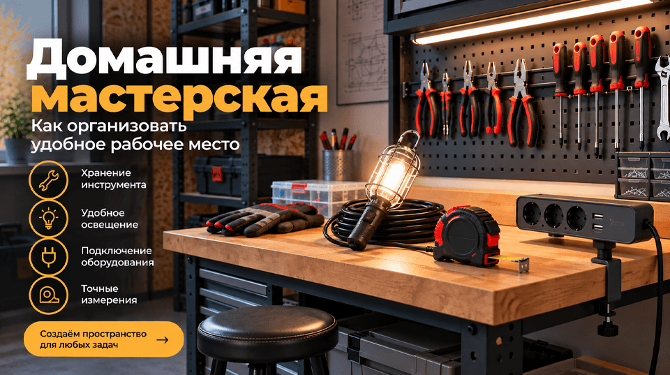 Домашняя мастерская: как организовать удобное рабочее место