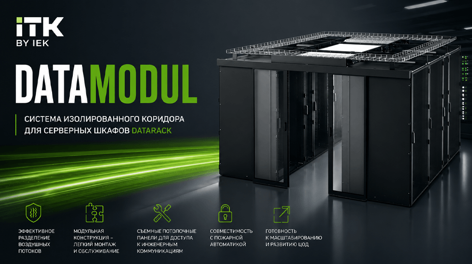 ITK by IEK представляет систему изолированного коридора DATAMODUL для серверных шкафов DATARACK