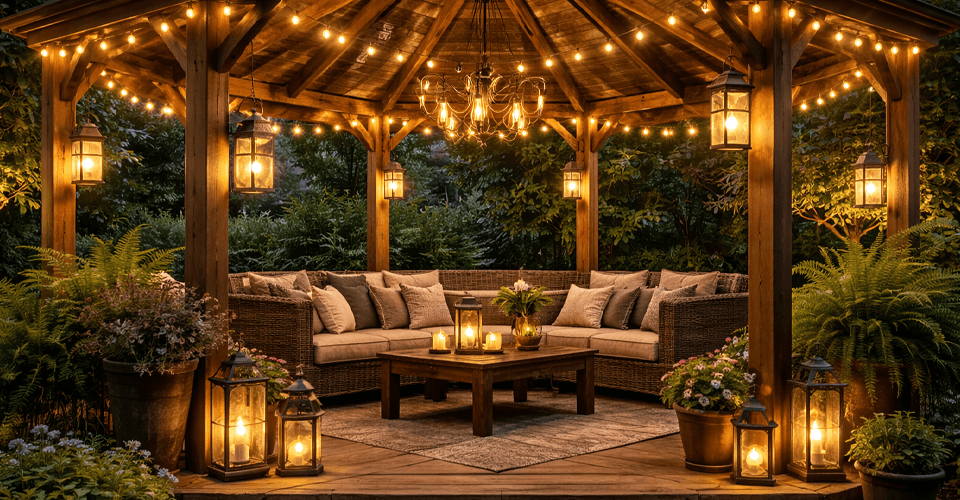 Освещение беседки