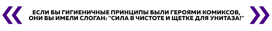 Если бы гигиеничные принципы были героями комиксов, они бы имели слоган: "Сила в чистоте и щетке для унитаза!"