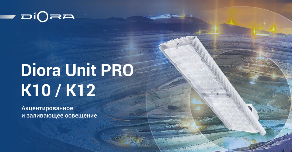 Светильники Diora Unit PRO K10 / K12 — идеальное решение для акцентированного и заливающего освещения