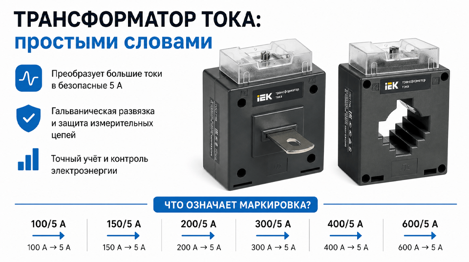 Зачем нужен трансформатор тока и что означает маркировка 100/5 А