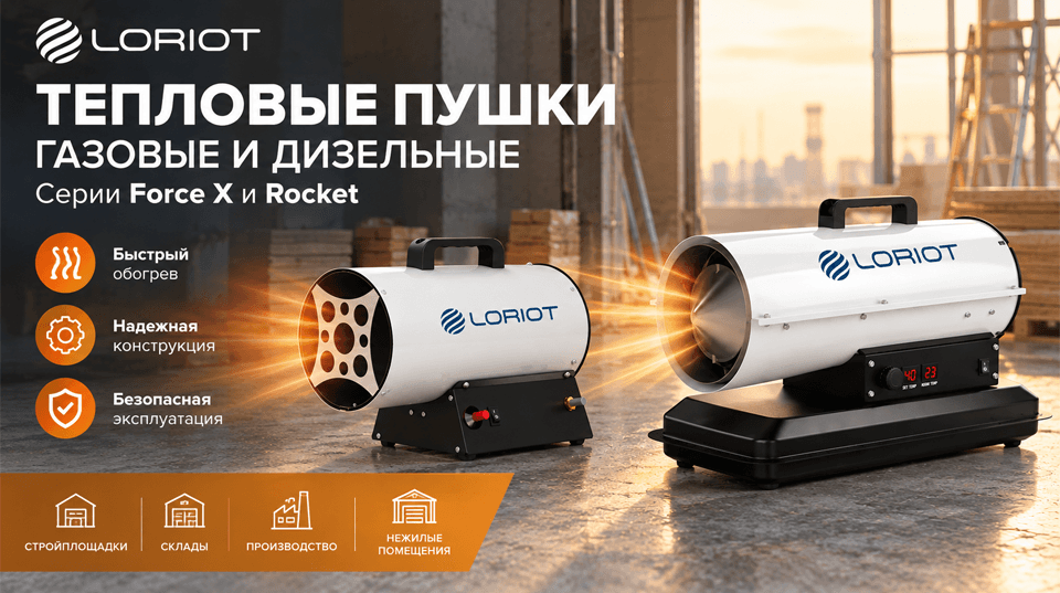 На склад поступили газовые и дизельные тепловые пушки Loriot серий Force X и Rocket