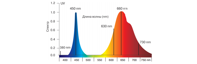 график спектров световых волн