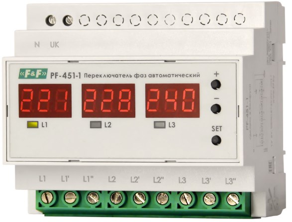 Новый переключатель фаз PF-451-1 на 63 А от Евроавтоматика ФиФ Новый переключатель фаз PF-451-1 на 63 А от Евроавтоматика ФиФ