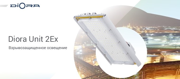 Взрывозащищенные светильники Diora Unit 2Ex с КСС Г90 и КСС К60