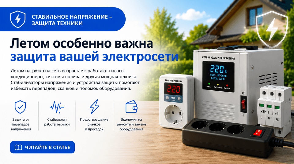 Почему летом растет спрос на стабилизаторы напряжения и сетевую защиту