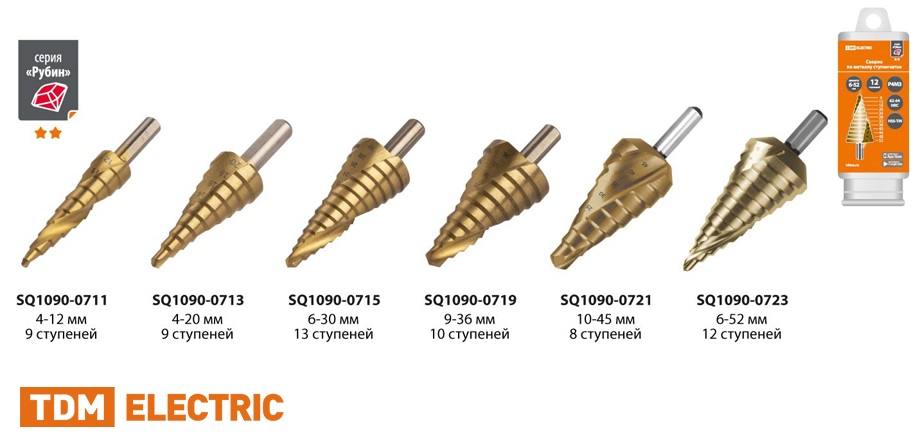 новость Новые ступенчатые сверла по металлу от TDM ELECTRIC с нитрид-титановым покрытием.jpg