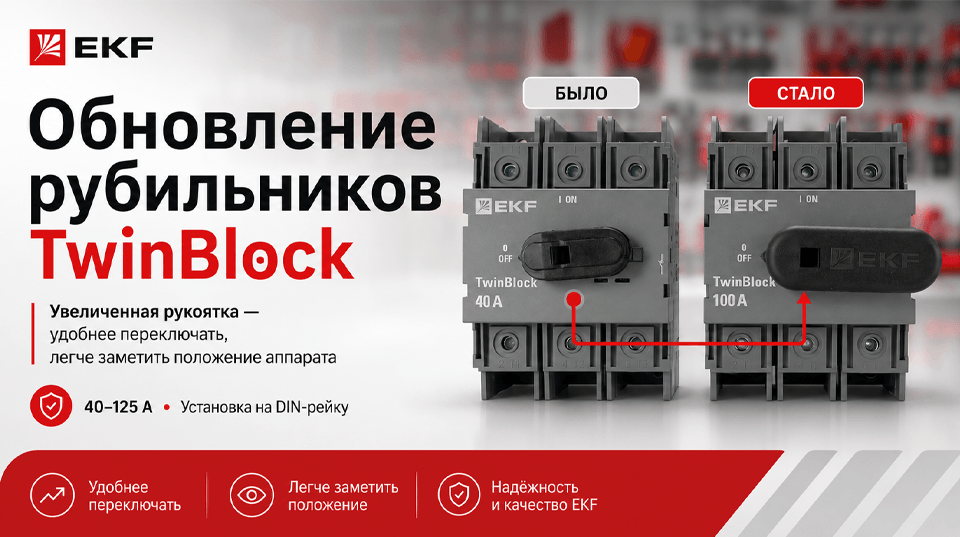 Рубильники EKF TwinBlock получили увеличенную рукоятку