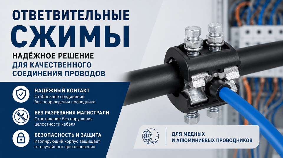 Ответвительные сжимы: надёжное соединение проводов без разрыва магистрали
