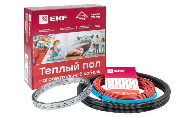 Нагревательный кабель для создания тёплого пола от EKF Нагревательный кабель для создания тёплого пола от EKF