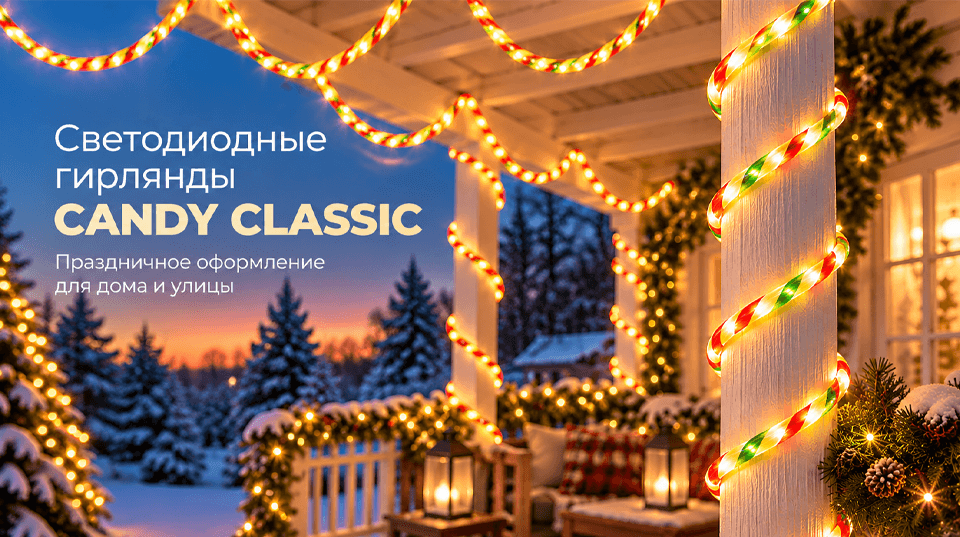 Светодиодные гирлянды Arlight CANDY CLASSIC для праздничного оформления