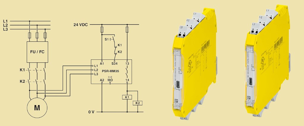 Реле безопасности PSR-MM35 для контроля двигателей без датчиков от Phoenix Contact