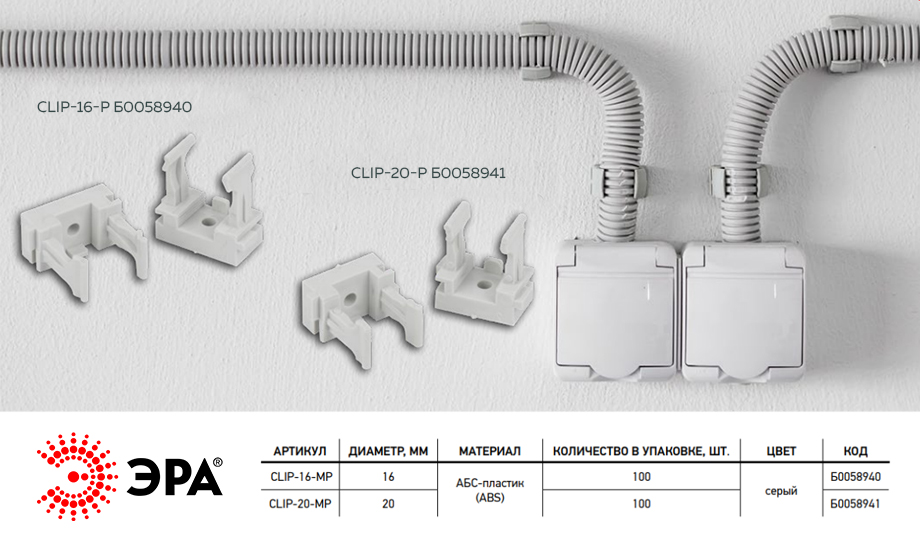 Крепежные клипсы ЭРА