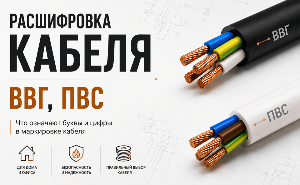 Расшифровка кабеля ВВГ, ПВС Расшифровка кабеля ВВГ, ПВС