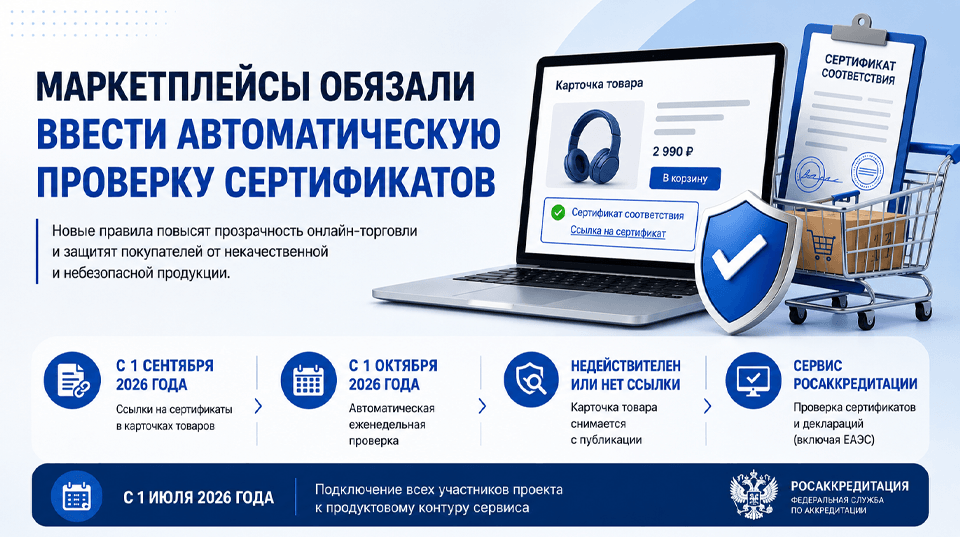 Маркетплейсы обязали внедрить автоматическую проверку сертификатов товаров