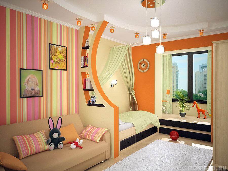 10 освещение детской комнаты с зонированием пространства